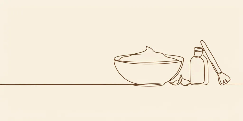 Line art - besan paste, rose water and brush