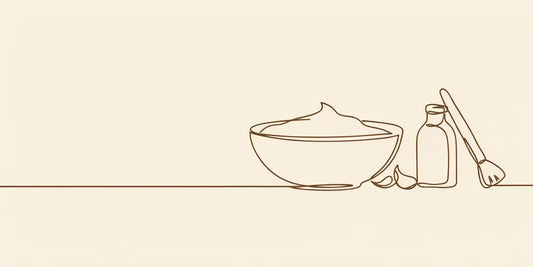 Line art - besan paste, rose water and brush