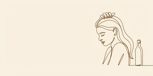 Line art - oiling hair at the crown