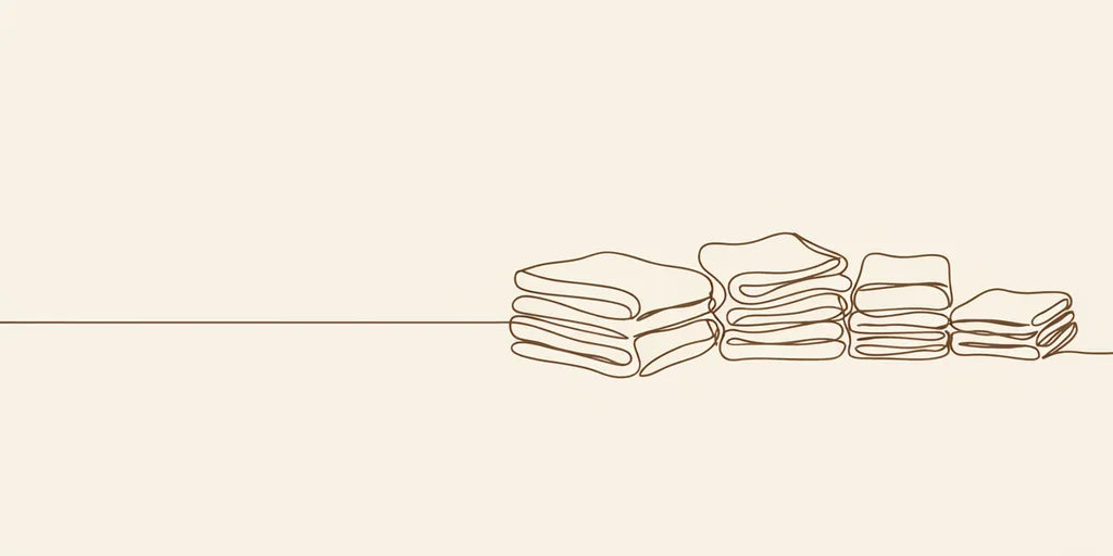 Line art - folded cloths from large to small