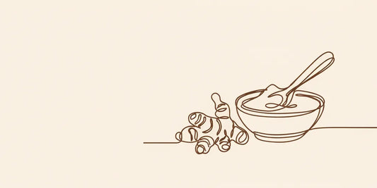 Line art - bowl of ubtan paste with turmeric