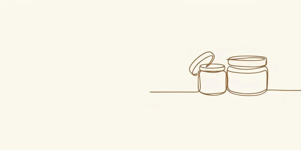 Line art - two cream jars, one open
