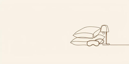 Line art - pillows, sleep mask and bedside lamp