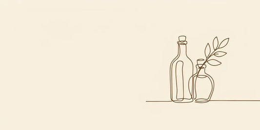 Line art - two oil bottles side by side