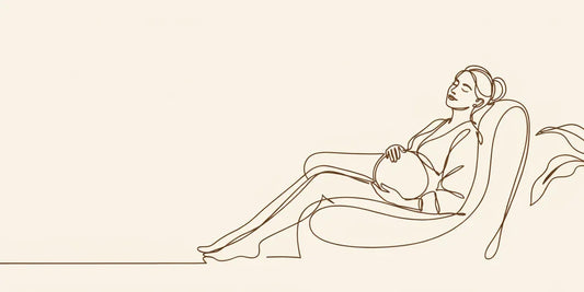 Line art - reclining with a hand on the bump