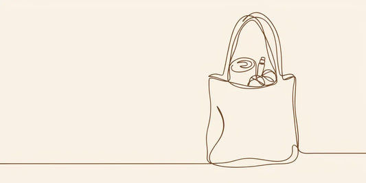 Line art - packed canvas bag with towel and slippers