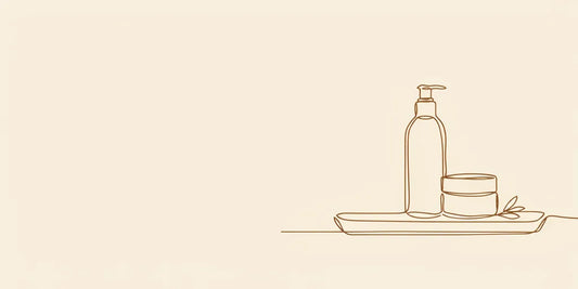 Line art - cleanser and moisturiser on a tray