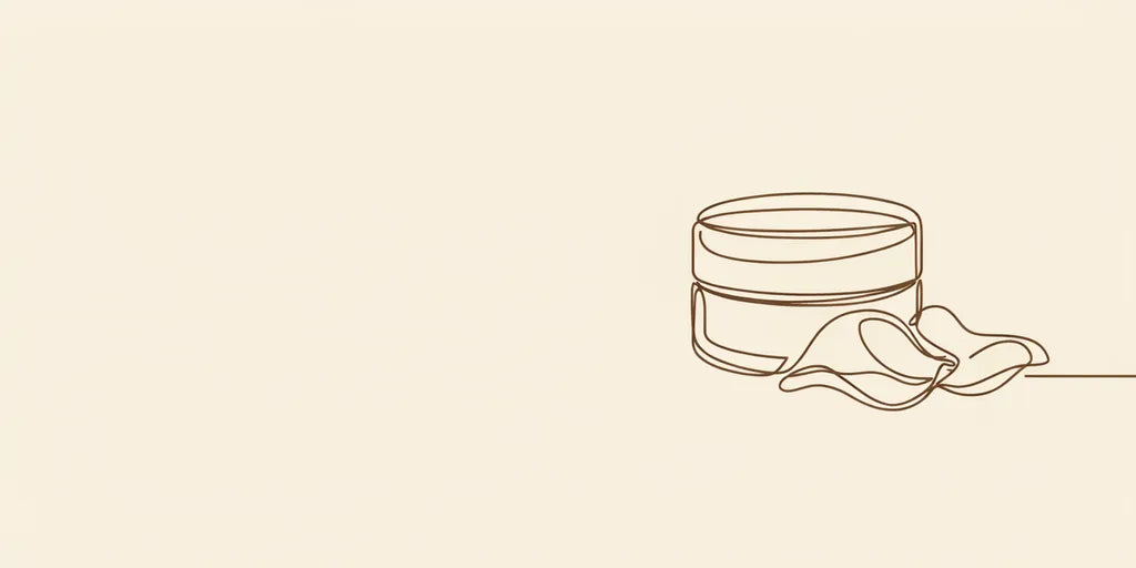 Line art - lip balm pot with rose petals